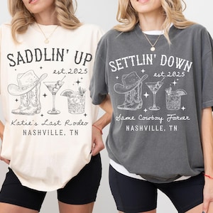Comfort Colors® Nashville Bachelorette Shirts, Custom Last Rodeo Tshirt, Western Bridal Party, Cowgirl Bach, Country Bachelorette Party