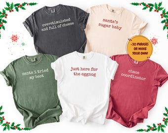 Gen Z Sarcastic Christmas Phrase Shirts, Matching Family Christmas Party Shirts, Group Friendsmas TShirts, Funny Christmas Tee