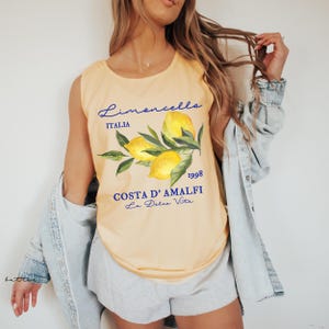 Comfort Colors® Retro Limoncello La Dolce Vita Tank Top, Lemon Tee, Italy Tank Top, Coastal Granddaughter Aesthetic Amalfi Coast, Summer Tee