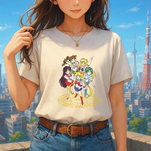 Sailor Moon Anime Shirt: Retro Manga Graphic Tee, Magical Girl Fan Gift, Japanese Cartoon Style