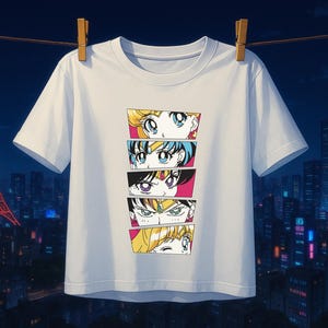 Sailor Moon Anime Shirt: Manga Panel Eyes Graphic Tee, Retro 90s Japanese Cartoon Style