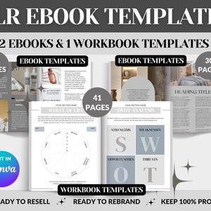 PLR Ebook Templates Bundle Editable Canva | Workbook Templates | PLR Digital Product with MRR | Master Resell Rights | Done For You Ebook