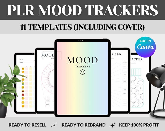 PLR Mood Tracker Editable Canva Template | Done for You Resell ...