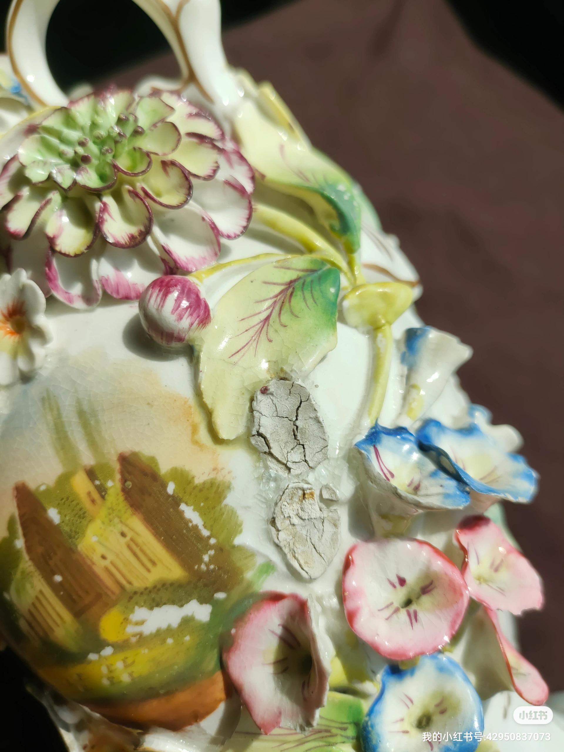 アンティーク コールポート磁器花瓶：ロココ調の花模様のペア - Etsy 日本