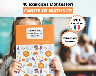 Maths workbook for first grade (CP level) | Printable Montessori activity booklet for children in French | Educational resources