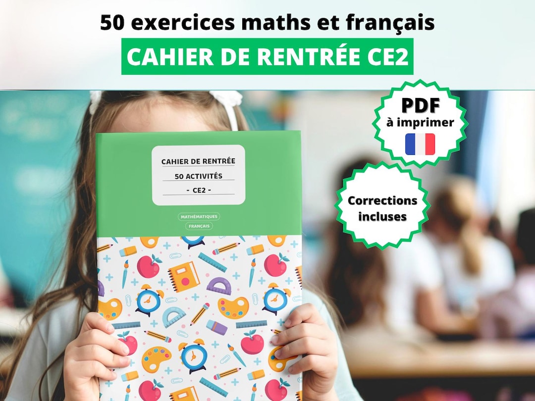 CE2 Math and French Workbook | Back to School and School Support, 50 ...