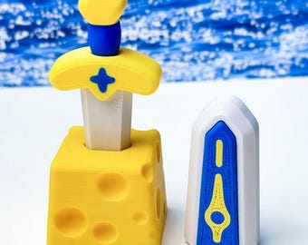 Épée à fromage magnétique imprimée en 3D en pierre, jouet agité, jouet anti-stress, cadeau de nouveauté pour le soulagement de l'anxiété et du TDAH pour enfants adultes, décoration de bureau à domicile