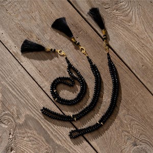 Tasbih Prayer Beads 3Pcs, Muslim Prayer Beads, Prayer Beads Islam, Islamic Prayer Beads, Tasbeeh for Muslim, Islamic Beads Prayer, Black