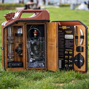 Jerry Can Minibar, Customized Raki Set, Steel Fuel Bar, Alcohol Kit With Bluetooth Speaker, Drink and Barware, Handmade Craft, Gift for Him