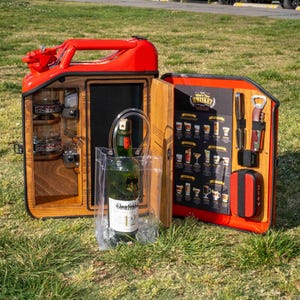 Customized Whiskey Mini Bar, Steel Jerry Can, Gift For Whiskey Lovers, Handmade Design, Full Set Alcohol Bar, Liquor Cabinet, Valentines Day