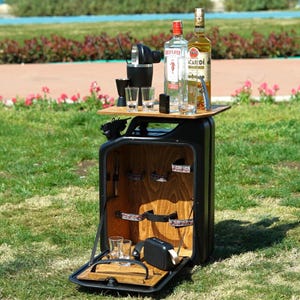 Juego de cócteles personalizable, bidón de licor, barra de acero portátil, minibar hecho a mano, regalos personalizados para amantes de las bebidas, regalos de San Valentín