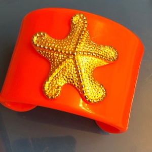 Gorgeous Starfish Cuff Bracelets Select One, Resort Accessories, Sea Life Jewelry, Resort Cruise Wear Sea Animals, Vintage Costume Jewelry