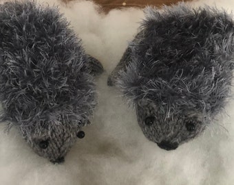 Mitones de erizo tejidos a mano, listos para enviar / Guantes de erizo con hilo de pestañas, mitones / Mitones personalizados, seleccione tamaño y color