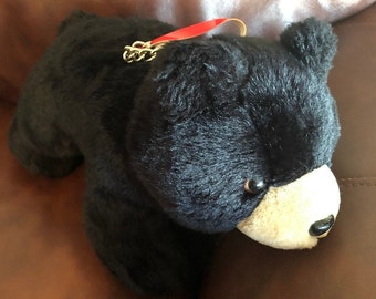 Wishpets Plush Sitting Black Bear Bernie Safari 10 Stuffed Animal Retired 2005