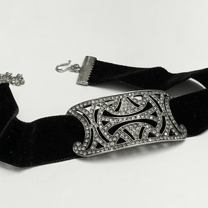Authentic French Victorian Necklace, Exotic Goth Choker, MMA Metropolitan Museum of Art diamond Choker, Sterling Nobel Necklace by MAd