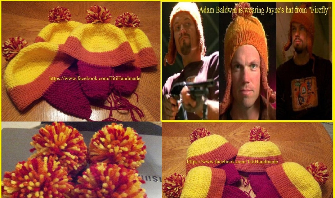 Hand Crochet Jayne's Hat / Firefly Fans / Hand Knit