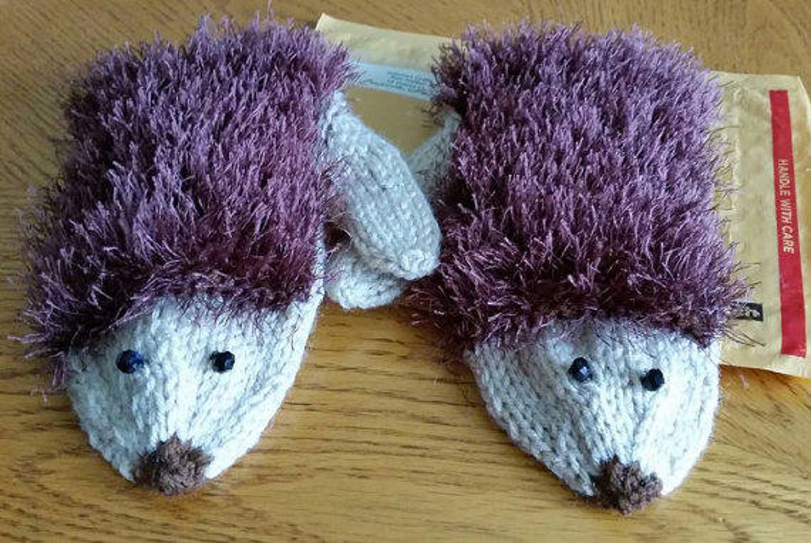 Hand Knit Hedgehog Mittens / Moorhouse Mittens / adult sizes Etsy