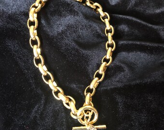 Iconic Ralph Lauren Gold Chain Necklace, KY Derby , Chunky