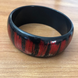 Day of the Dead Jewelry, Hand Painted Bangle Bracelet, Gothic and Bloody Jewelry, Walking Dead Jewelry, Costume Jewelry