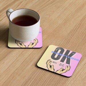 Cork-Back drink Coaster for Coffee Table – Heat And Water Resistant Drink Coaster | Vintage Mug Mat | Gift for Coffee Lovers & Home Decor