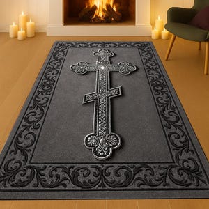Christian Prayer Mat,Custom Christian Mat, Orthodox Christian Prayer Mat, Christian Gifts, Catholic Rug, Religious Rug, Jesus Cross Sign