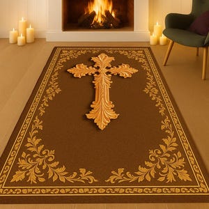 Custom Christian Mat, Orthodox Christian Prayer Mat, Christian Gifts, Catholic Rug, Christian Prayer Mat,Religious Rug, Jesus Cross Sign