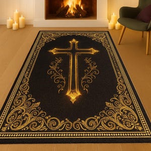 Orthodox Christian Prayer Mat, Custom Christian Mat, Christian Gifts, Catholic Rug, Christian Prayer Mat,Religious Rug, Jesus Cross Sign