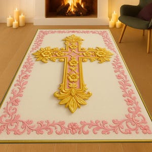 Orthodox Christian Prayer Mat, Christian Gifts, Catholic Rug, Religious Rug, Jesus Cross Sign,Christian Prayer Mat,Custom Christian Mat,
