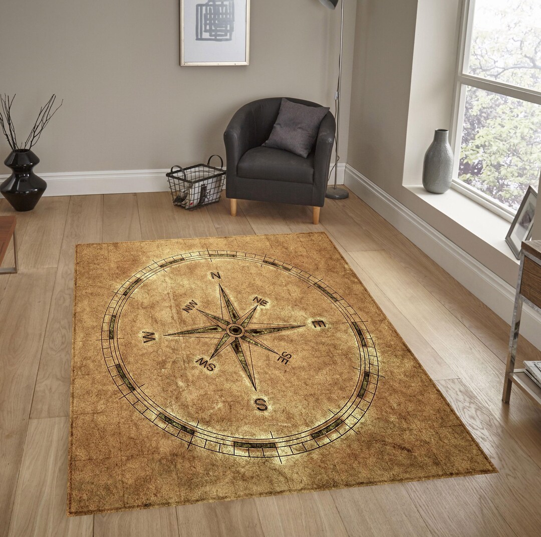 Compass, Compass Rug, Non-slip Compass Rug, Floor Area Rug,home Decor ...