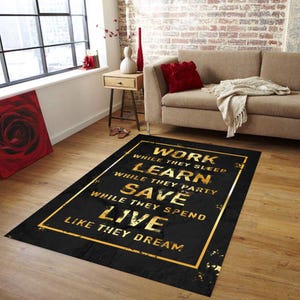 Tapis artistique, Tapis motivant, Tapis de chambre d'enfants, Tapis de salon, Tapis à slogan, Tapis antidérapant, Cadeau, Tapis design personnalisé, Style, Tapis de décoration intérieure