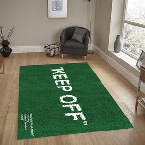 Green Rug, Popular Rug,Modern Rug, Aesthetic Rug, Keep Off, Keep Off Rug,  Pattern Rug, Area Rug, Living Room Rug, Bedroom Rug,Best Seller