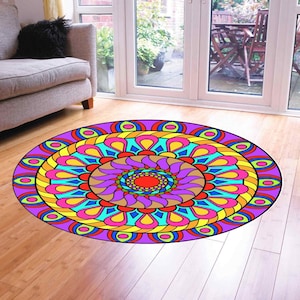Mandala,Mandala Rug,Round Rug,Round Carpet,Mandala Pattern Round,Popular Rug,Themed Rug,Living Room,Home Decor,Gift For Her,Ethnic