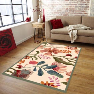Green Flowers Rug, Art Rug,Wiliam Morris Art,Style Rug,Living Room Rug,Green Rug,Home Decor Rug,Anti Slip Rug,Modern Rug,Area Rug,Home Decor