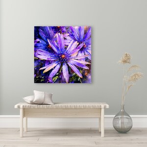 Purple Flowers Canvas  Print |Floral  Canvas Wall Art | Botanical Home Decor