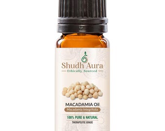 Huile végétale de macadamia | 100 % pur, non dilué et naturel | Qualité thérapeutique pour aromathérapie et diffuseur | 5 ML à 1000 ML