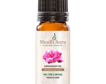 Geranium Essential Oil - Egyptian, 100% Pure, Natural, & Therapeutic Grade Oils for Aromatherapy, Diffuser, and DIY - 5 ML To 1000 ML
