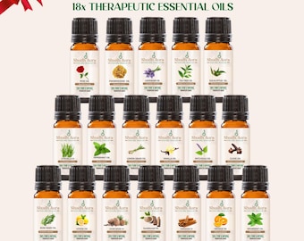 18 Pcs Pure Essential Oils Set For Aromatherapy, Diffusers, Fragrance, Gifts, Home Care, Relaxation, Candle & Soap Making Scents - 10 ML