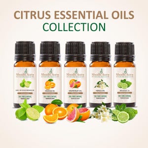 Top 5 Citrus Essential Oil Set | 100% Pure, Undiluted, and Natural | Premium Therapeutic Grade Oils for Aromatherapy & Diffuser| 5ML To 15ML