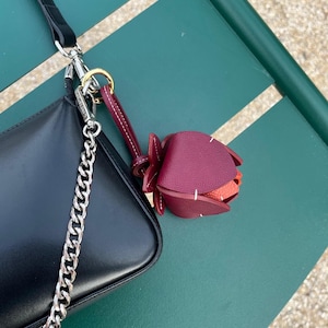 Leather bag jewel, key ring, charm