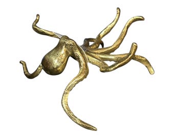 Escultura de pulpo hecha a mano en bronce - Tamaño 2