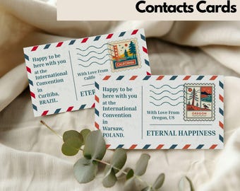 Visitekaartjes JW International Convention 2025, eeuwig geluk contact visitekaartje gepersonaliseerde geschenken speciaal cadeau voor afgevaardigden