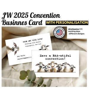 Cartes de visite de la convention JW 2025, lot de 20 pièces de culte pur, visite de visite, cadeaux personnalisés, carte de visite, cadeau spécial pour les délégués