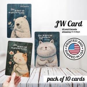 Lot de 10 cartes de remerciement pour l'année de la carte JW, mot de remerciement aux témoins de Jéhovah, papier à lettres personnalisé