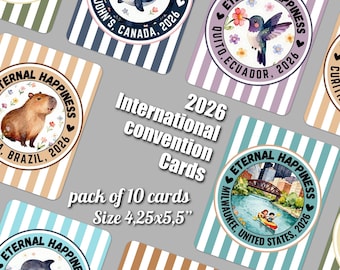 Internationale conventie 2026-kaart, pak van 10 kaarten, eeuwig geluk, Jehovah's Getuigen-conventiesouvenir, JW-cadeau