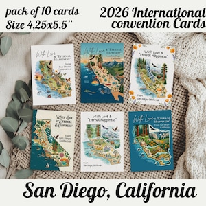 Tarjeta de la Convención Internacional de San Diego 2026, California, paquete de 10 tarjetas, Felicidad eterna, recuerdo de los Testigos de Jehová, regalo de los Testigos de Jehová
