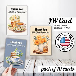 Lot de 10 cartes de remerciement JW card, remerciement aux Témoins de Jéhovah, papier à lettres personnalisé