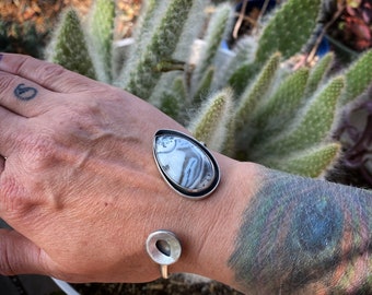 Brazalete de ágata dendrítica, brazalete de ágata boho
