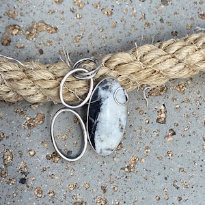 White buffalo necklace , boho white buffalo pendant , rustic white buffalo pendant , handmade silver white buffalo necklace