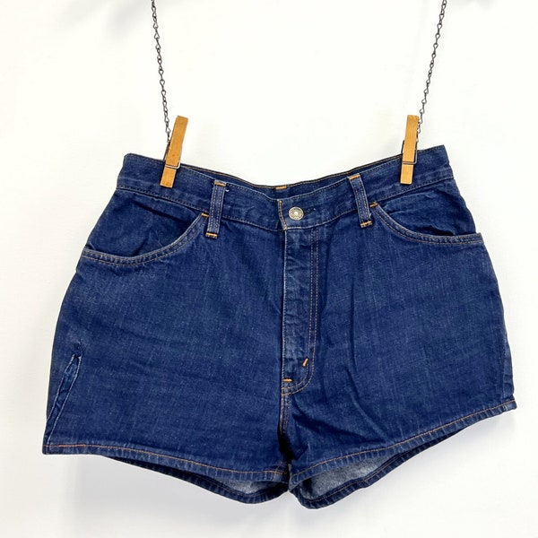 Vintage 1970s Levis for Gals Deinim Shorts | Zip Fly High Waist Shorty Shorts | Size Medium