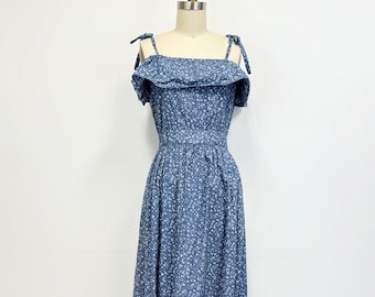 Vintage Handmade Prairie Maxi Dress | Off the Shoulder | Size